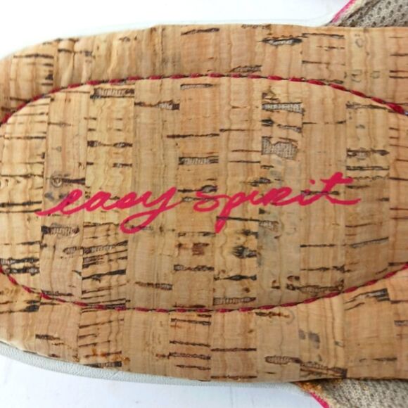 Easy Spirit Nicedayh Cork and Leather Banded Thong Sandal Women's 9M Red/ White. - Picture 3 of 11